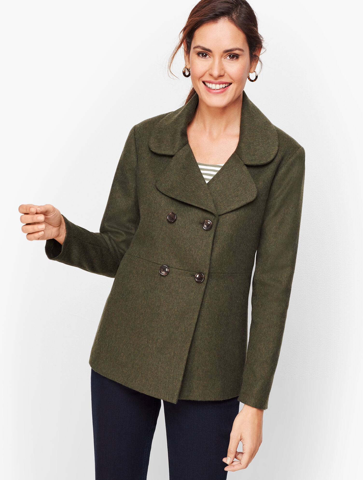 Brushed Italian Wool Double Breasted Jacket | Talbots