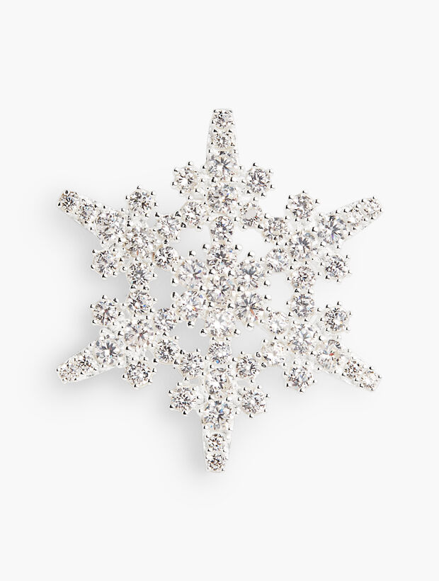 Sterling Silver Crystal Snowflake Brooch