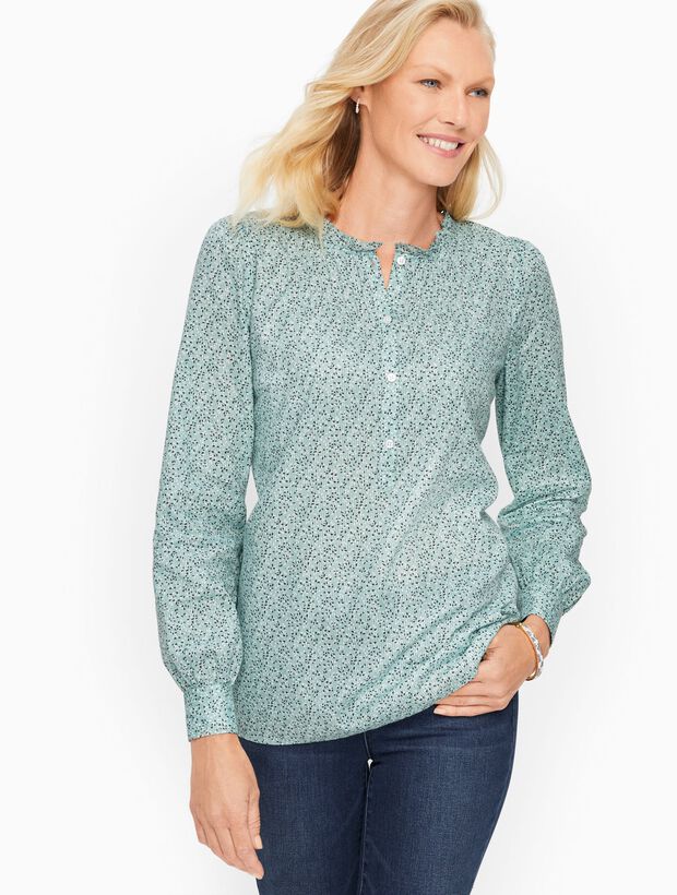 Pintuck Floral Popover