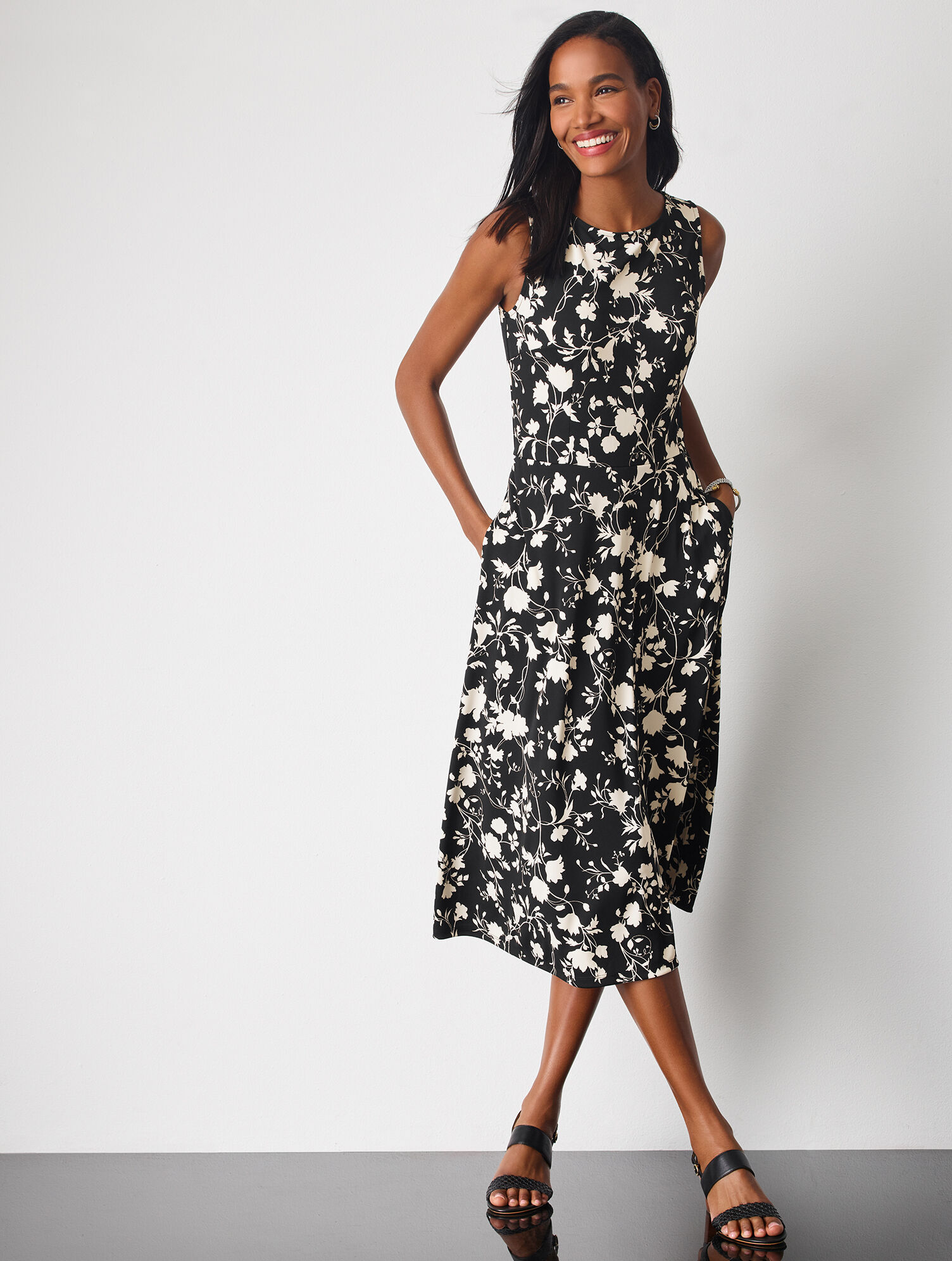 Floral Fit Flare Dress Talbots