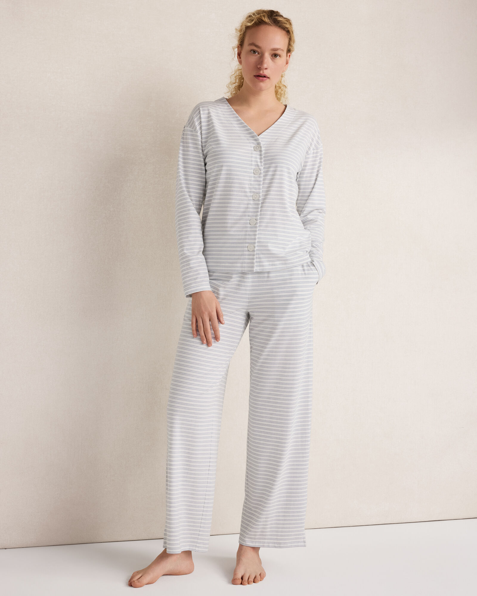 Organic Cotton Jersey Striped Pants