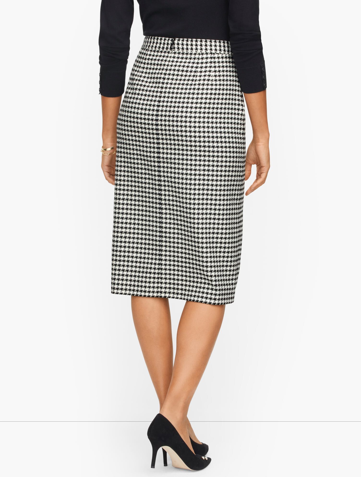 Houndstooth Wrap Pencil Skirt | Talbots