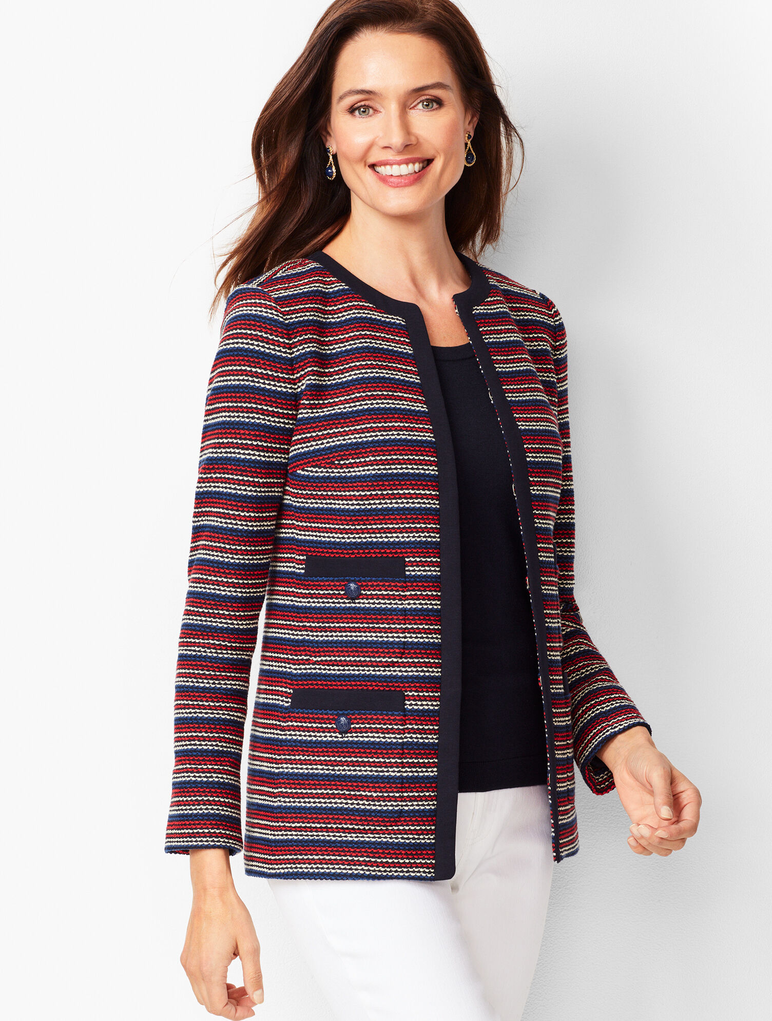 Boucl&eacute; Stripe Jacket