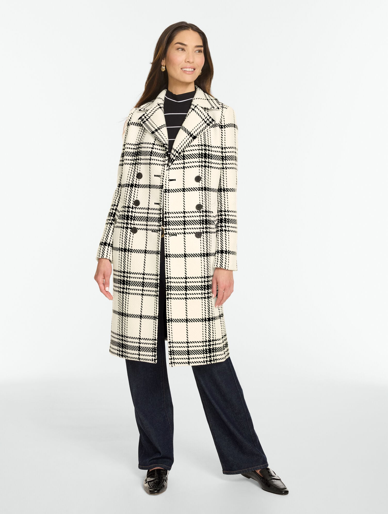 Essex Plaid Windowpane Coat