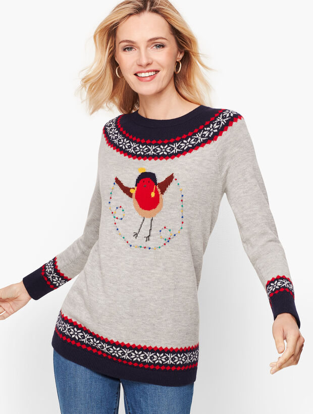 Holiday Bird Fair Isle Sweater