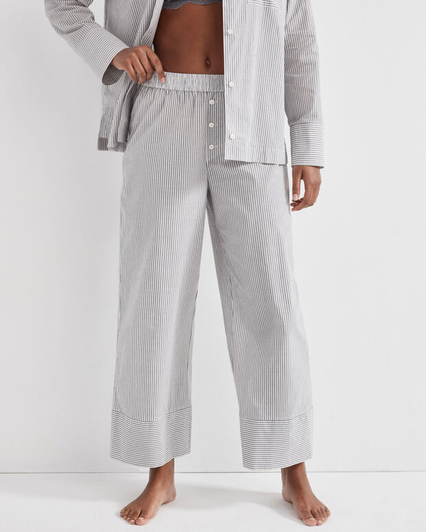 Lightweight Cotton Poplin Striped Pajama Pants