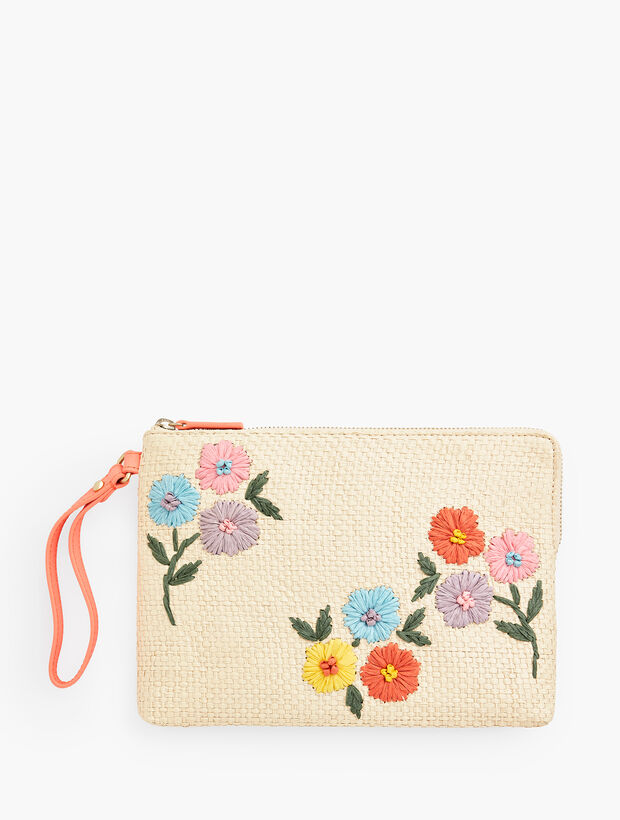 Embroidered Clutch - Tossed Flowers