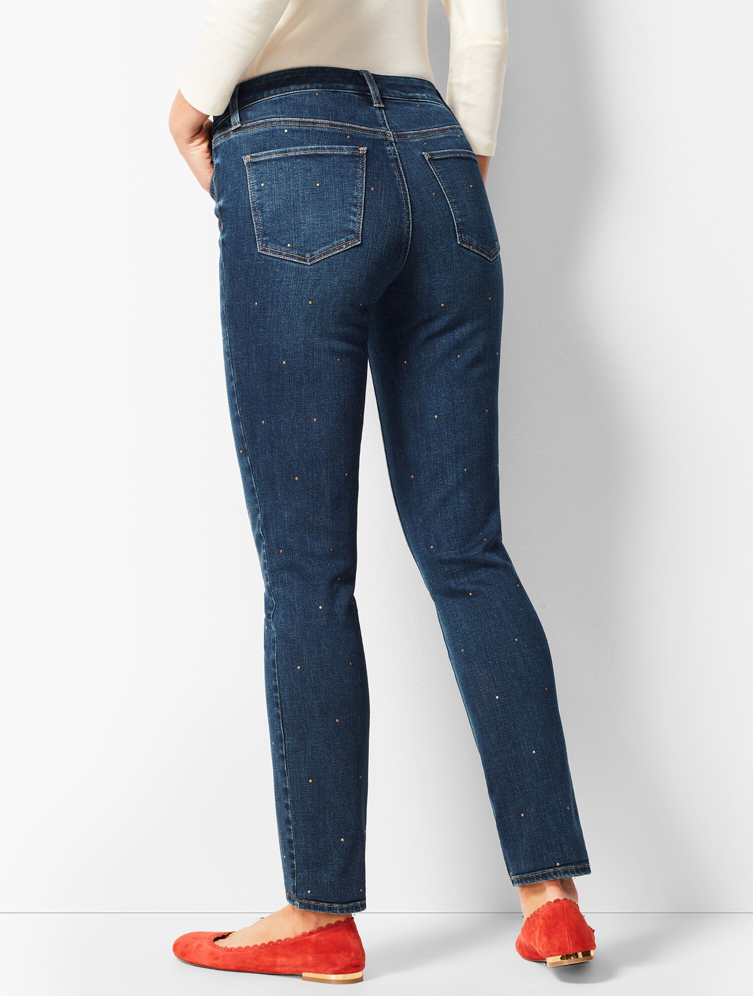 Studded Slim Ankle Jeans