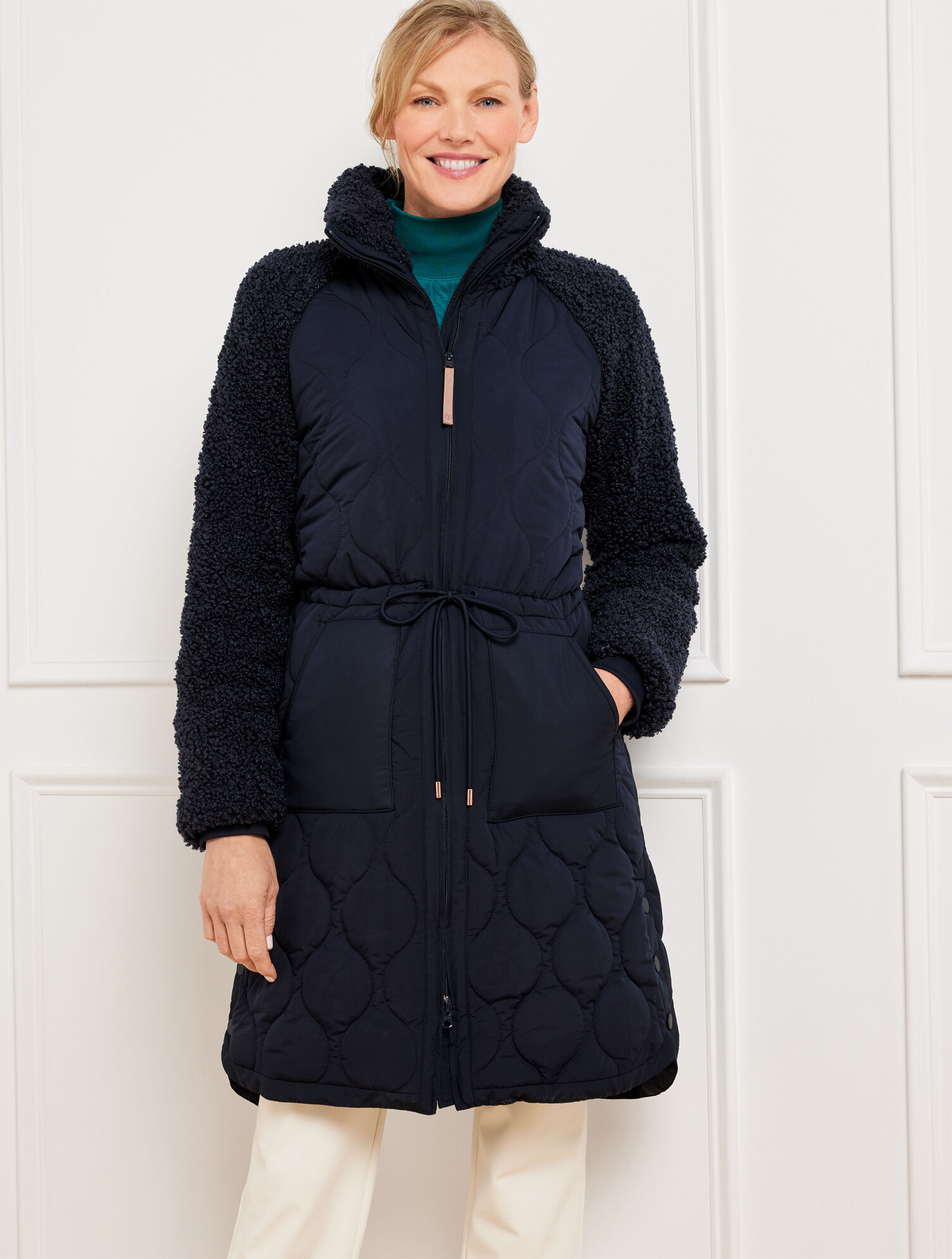Quilted Sherpa Long Jacket | Talbots
