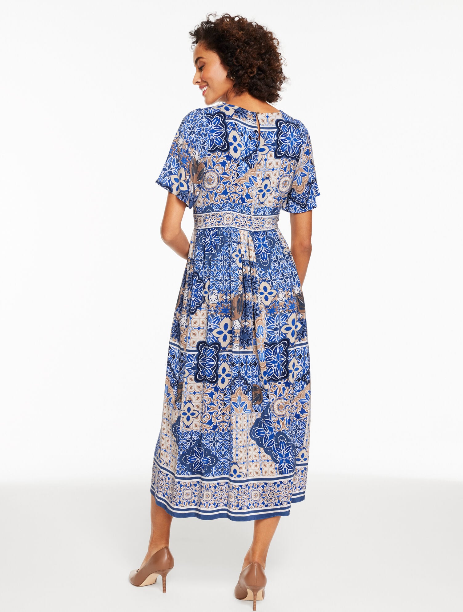Short Sleeve Fit &amp; Flare Dress - Casablanca