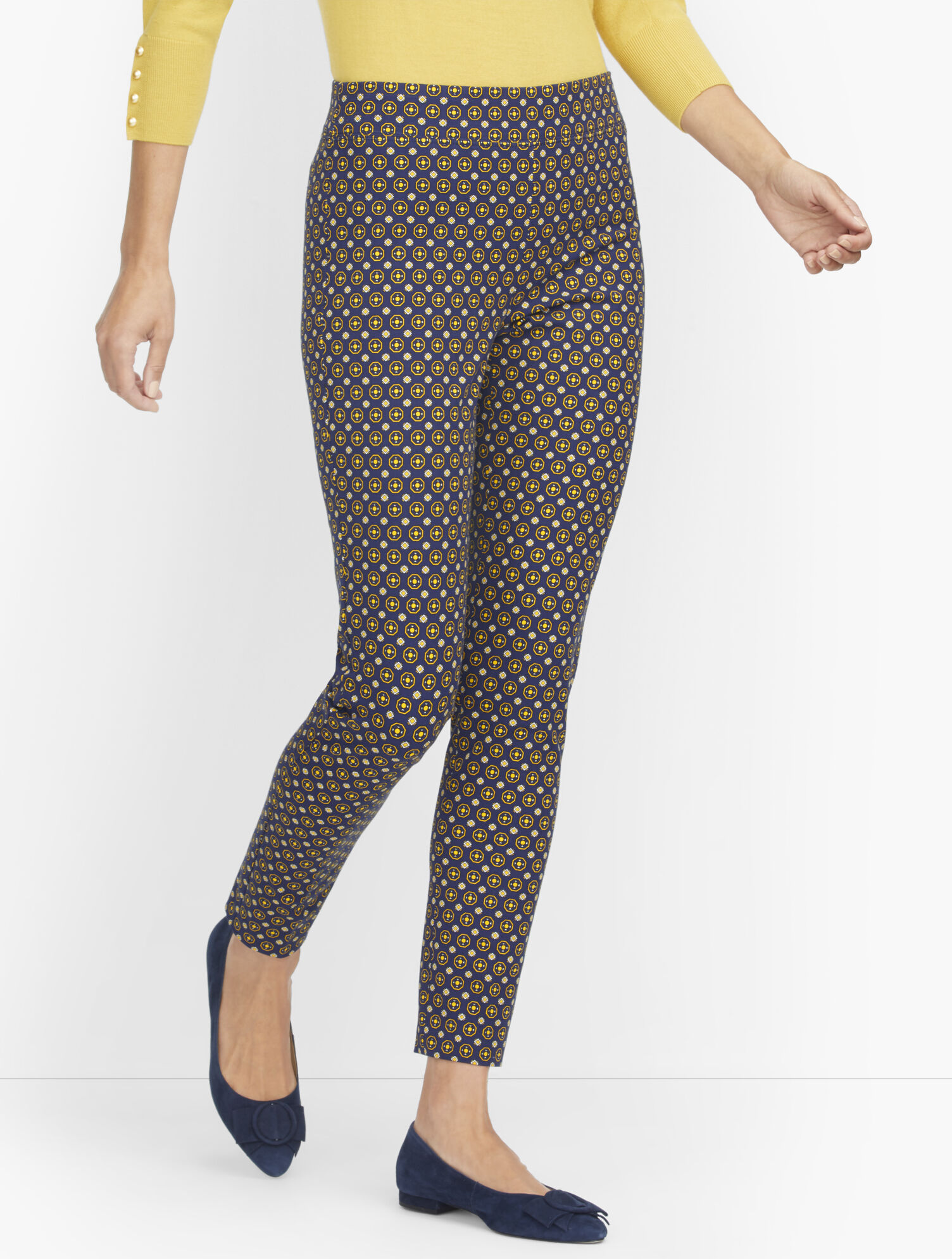 Talbots Essex Ankle Pants - Geo Hearts