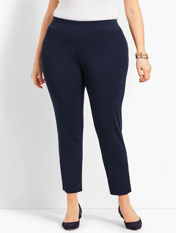 Plus Size Knit Jersey Pull-On Ankle Pant
