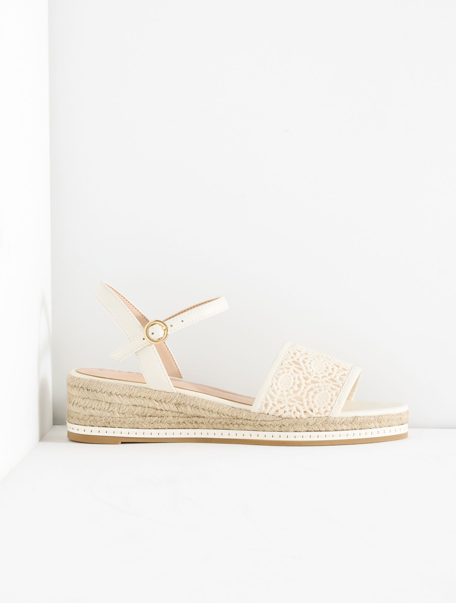 Pamela Crochet Wedge Sandals