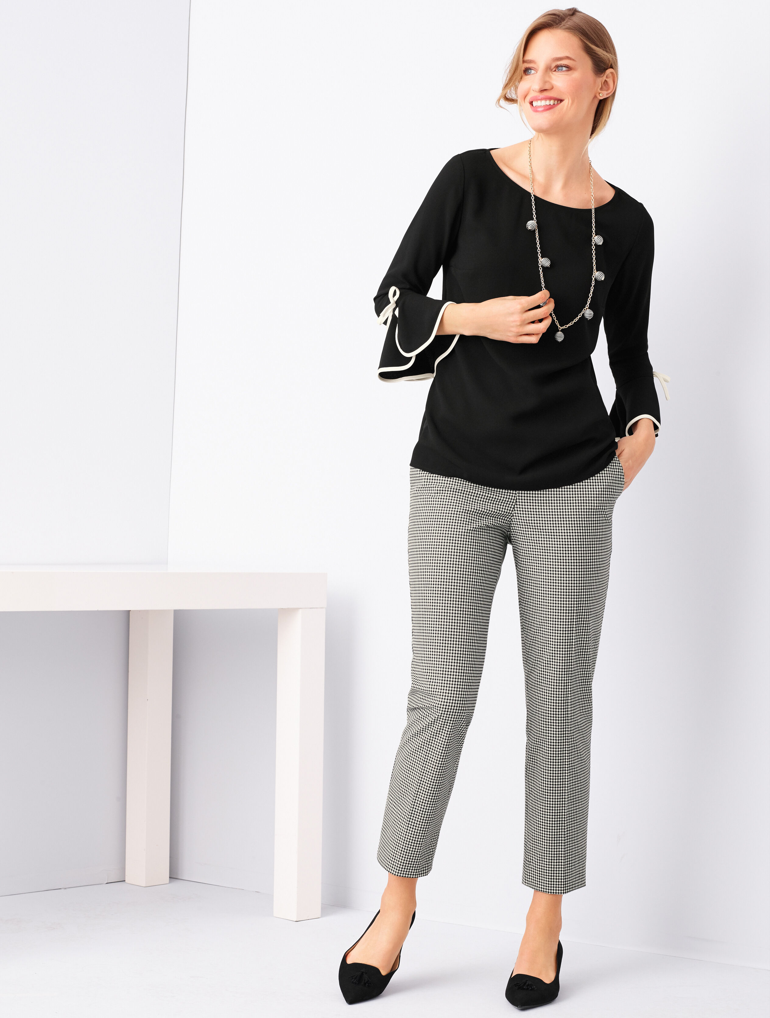 Slim Crop Pant - Gingham