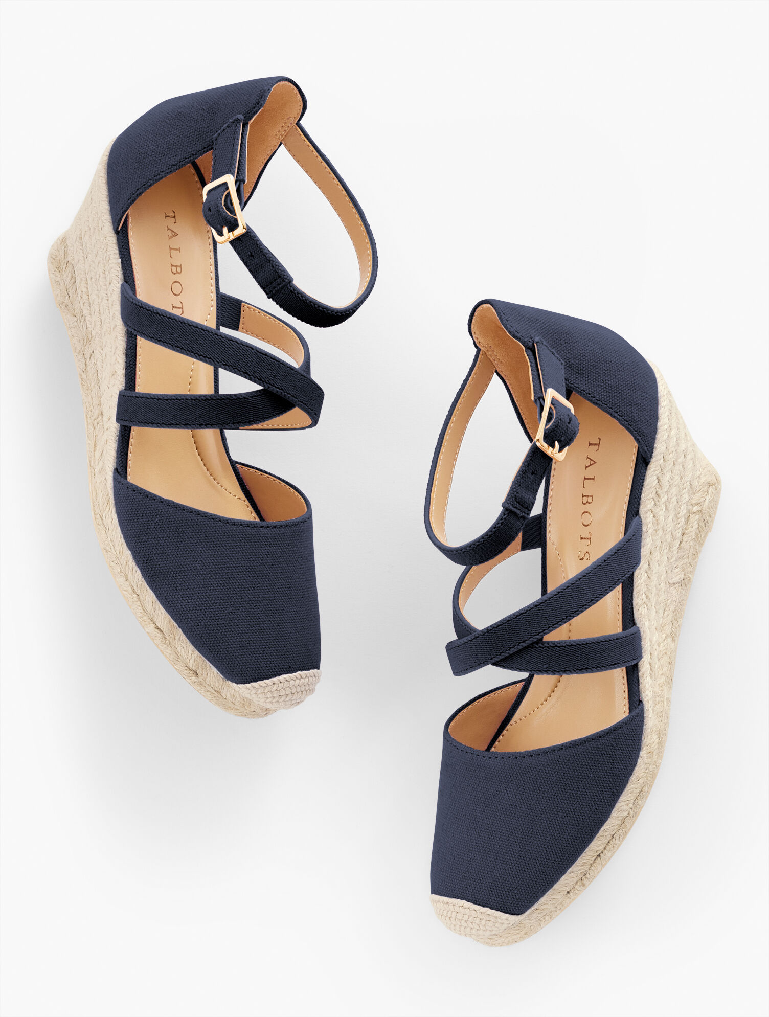 Lyndsay Strappy Canvas Espadrille Wedges | Talbots