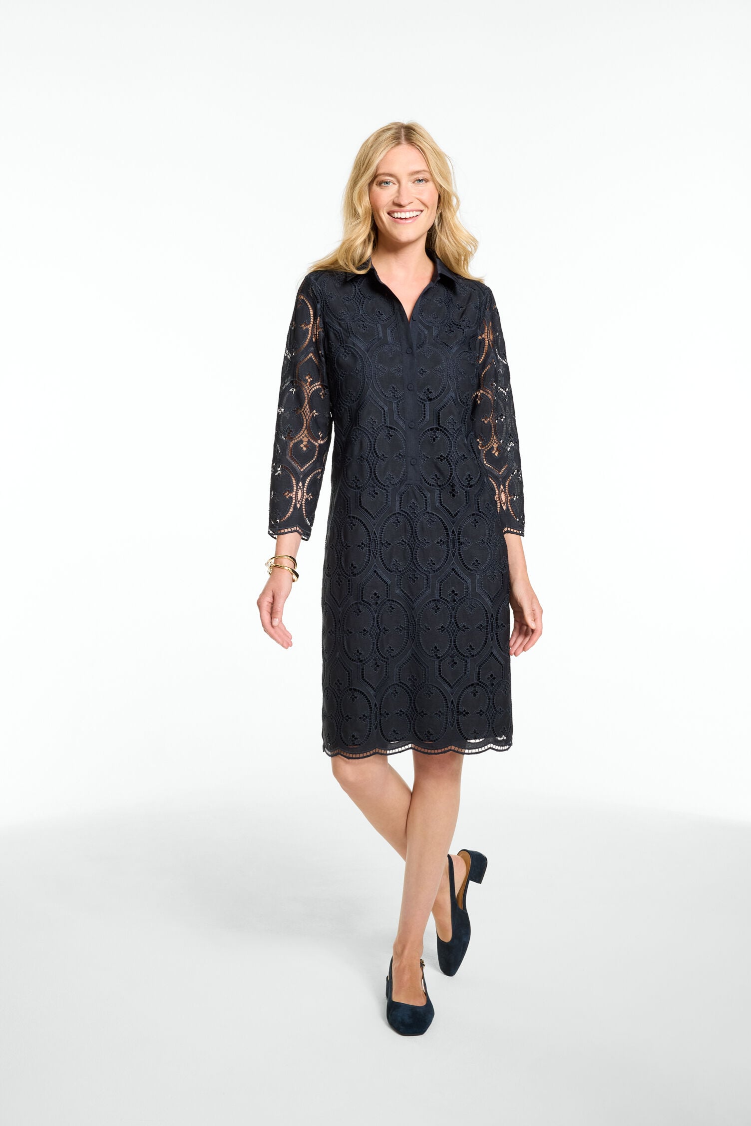 Eyelet Embroidered Shirtdress