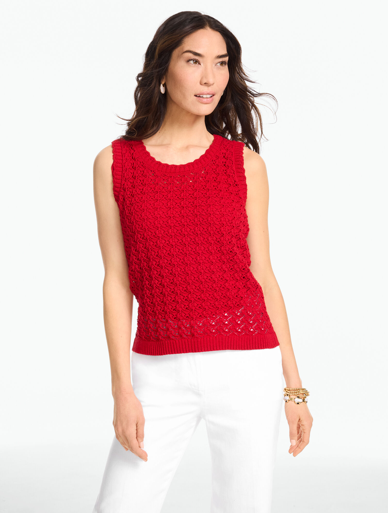 Scallop Trim Pointelle Shell