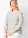 Button-Sleeve Sweater - Solid