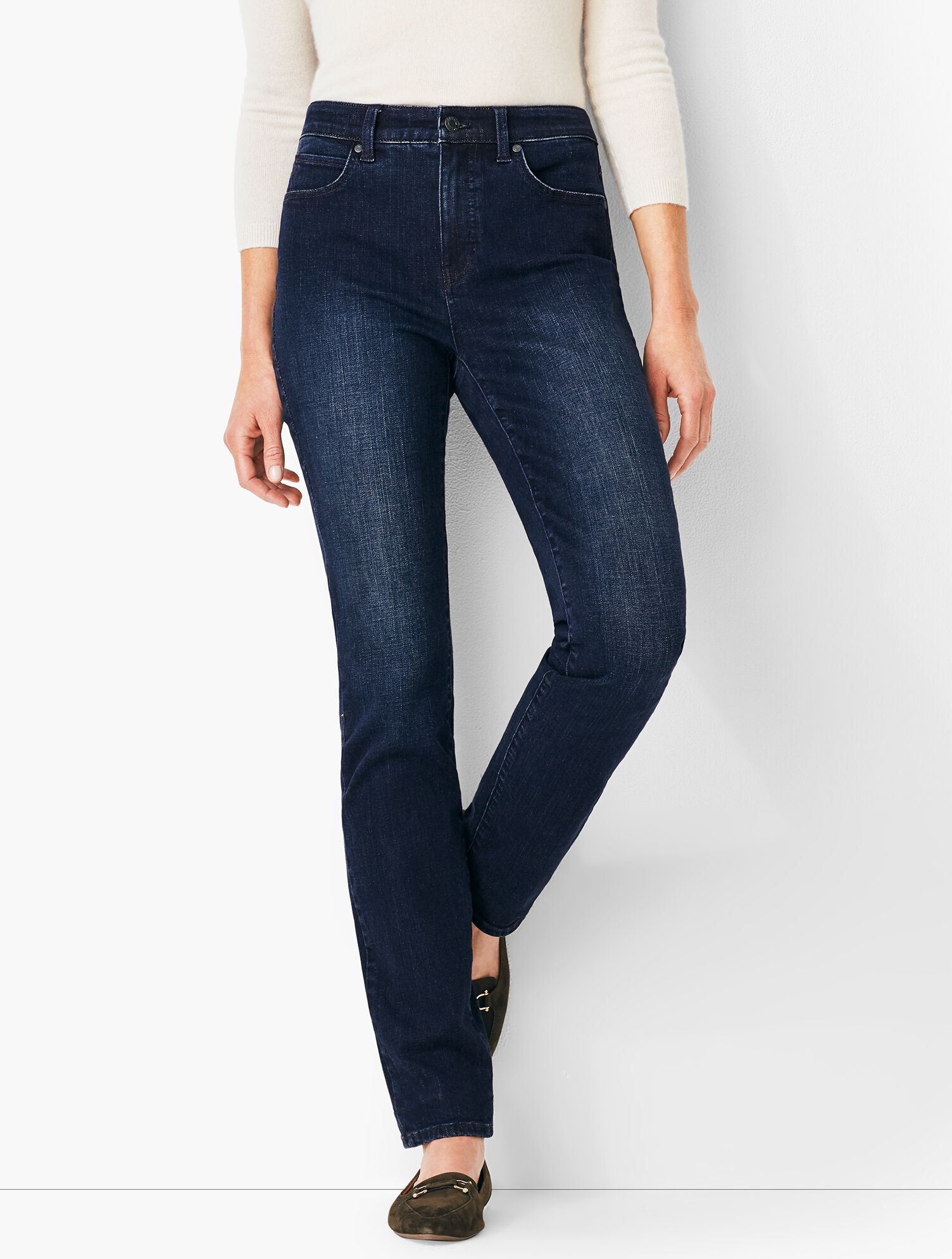 High-Waist Straight-Leg Jeans - Marco Wash