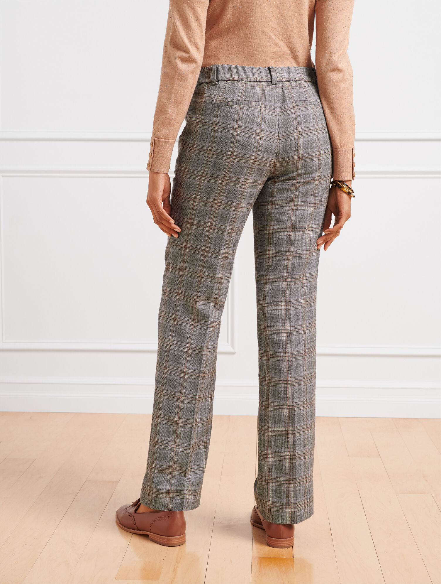 Wool Wide Leg Pants - Countryside Plaid