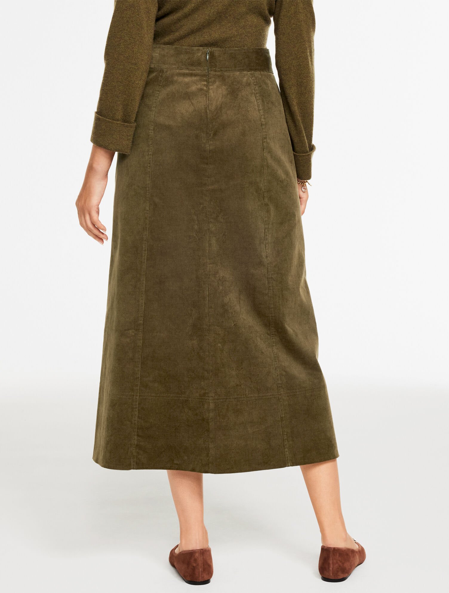 Corduroy Fit &amp; Flare Skirt