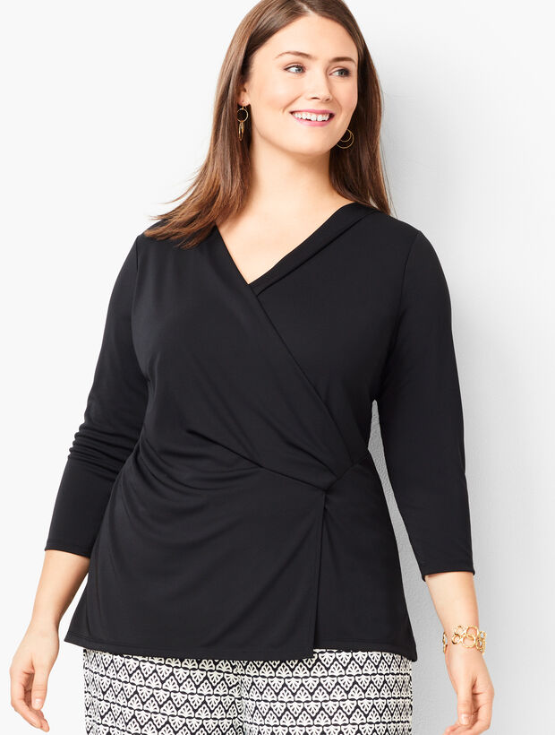 Plus Size Faux-Wrap Top