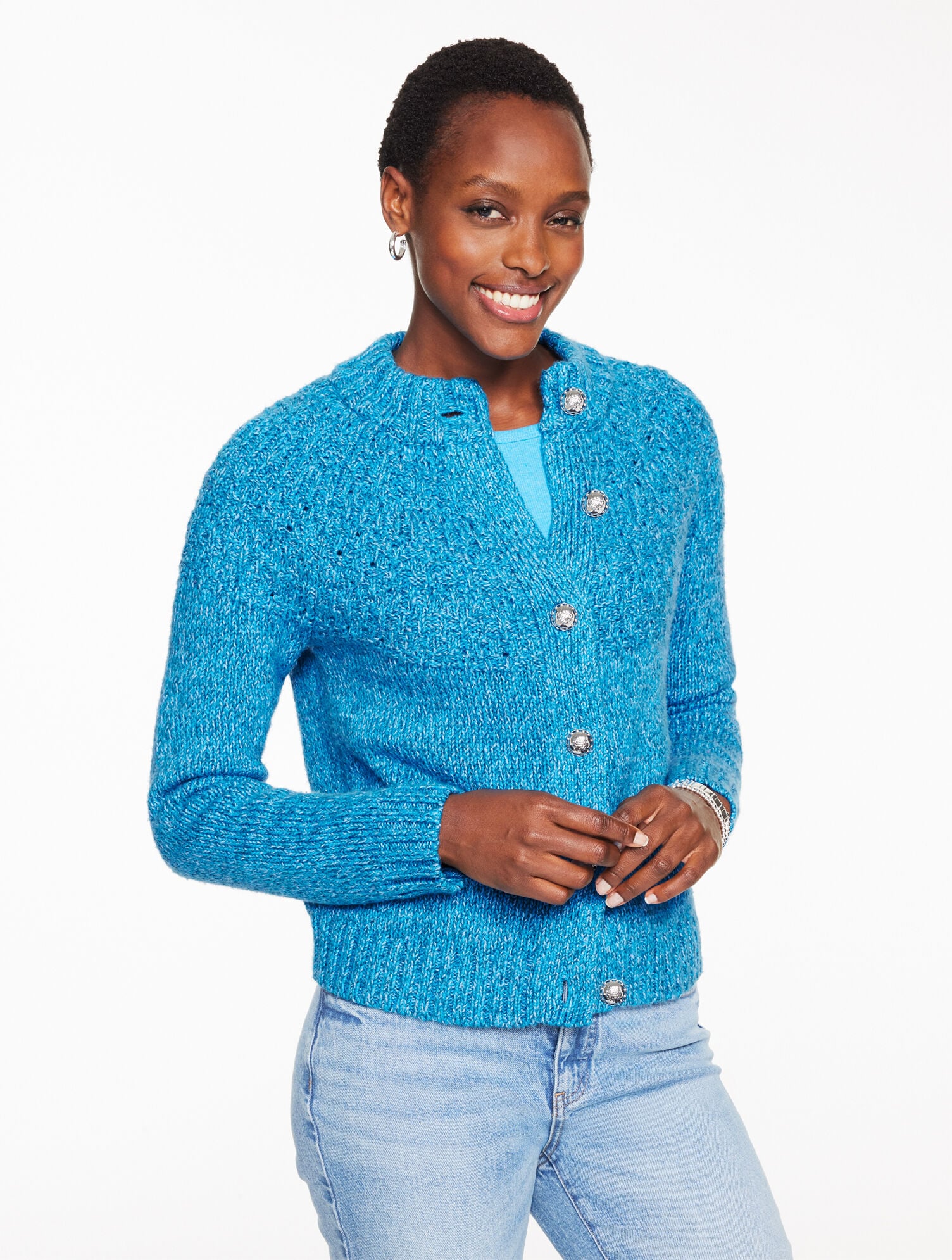 Pointelle Cardigan - Muskmelon
