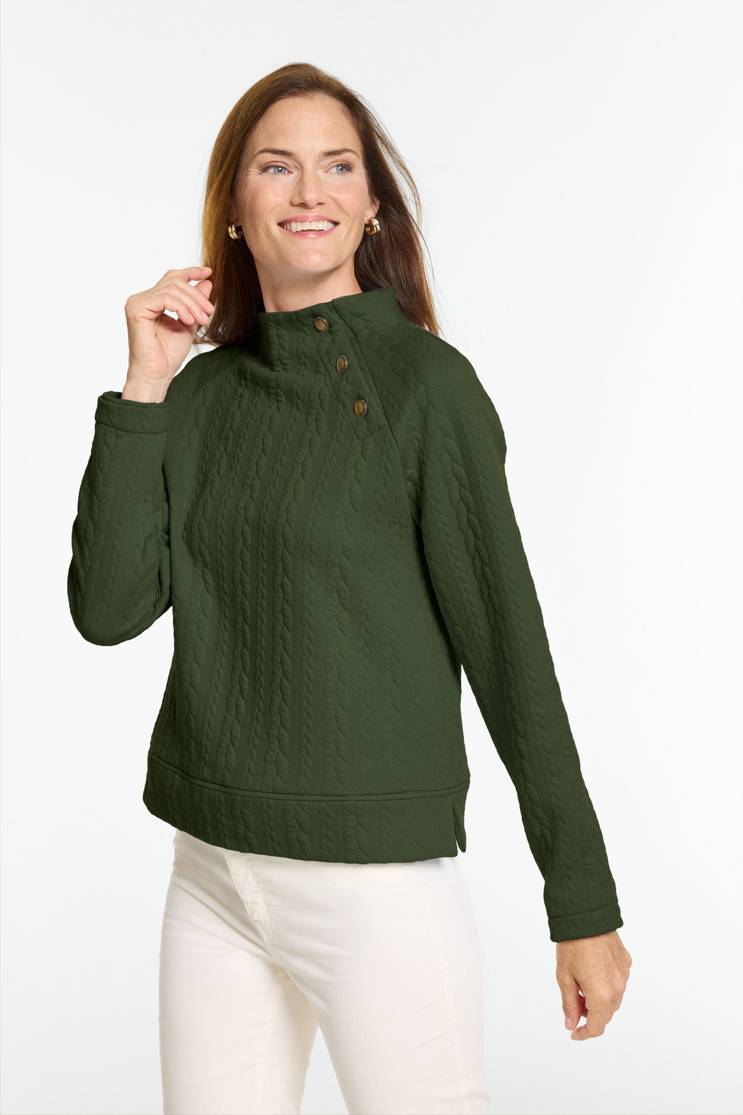 Button Shoulder Sweatshirt