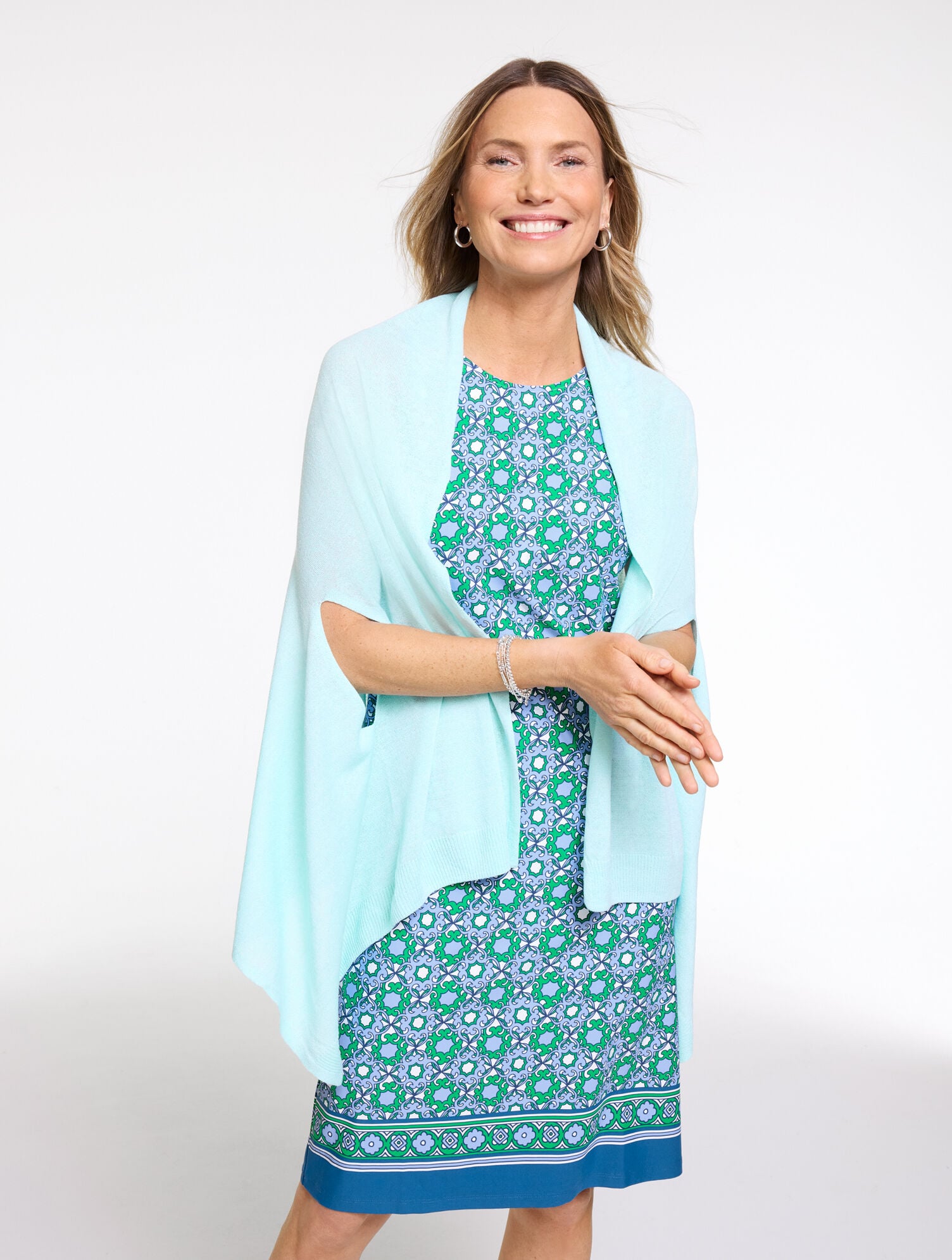 Linen Blend Travel Ruana