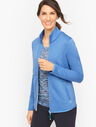 Brushed Scuba High-Low Jacket - Striated