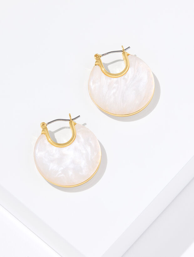 Polished Shell Hoop Earrings