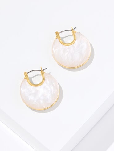 Polished Shell Hoop Earrings