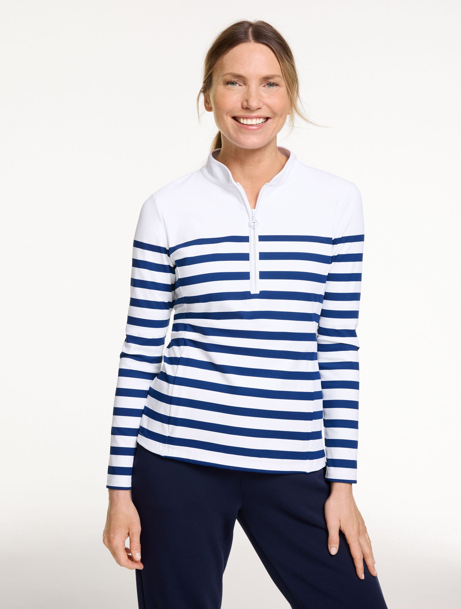 Out &amp; About Half-Zip Pullover - Biennial Stripe
