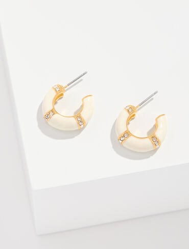 Banded Enamel Hoop Earrings