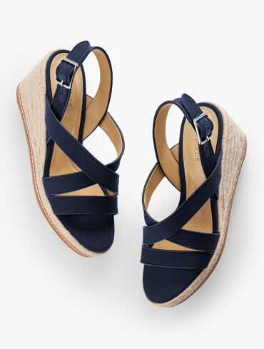 Saylor Strappy Canvas Espadrille Wedges
