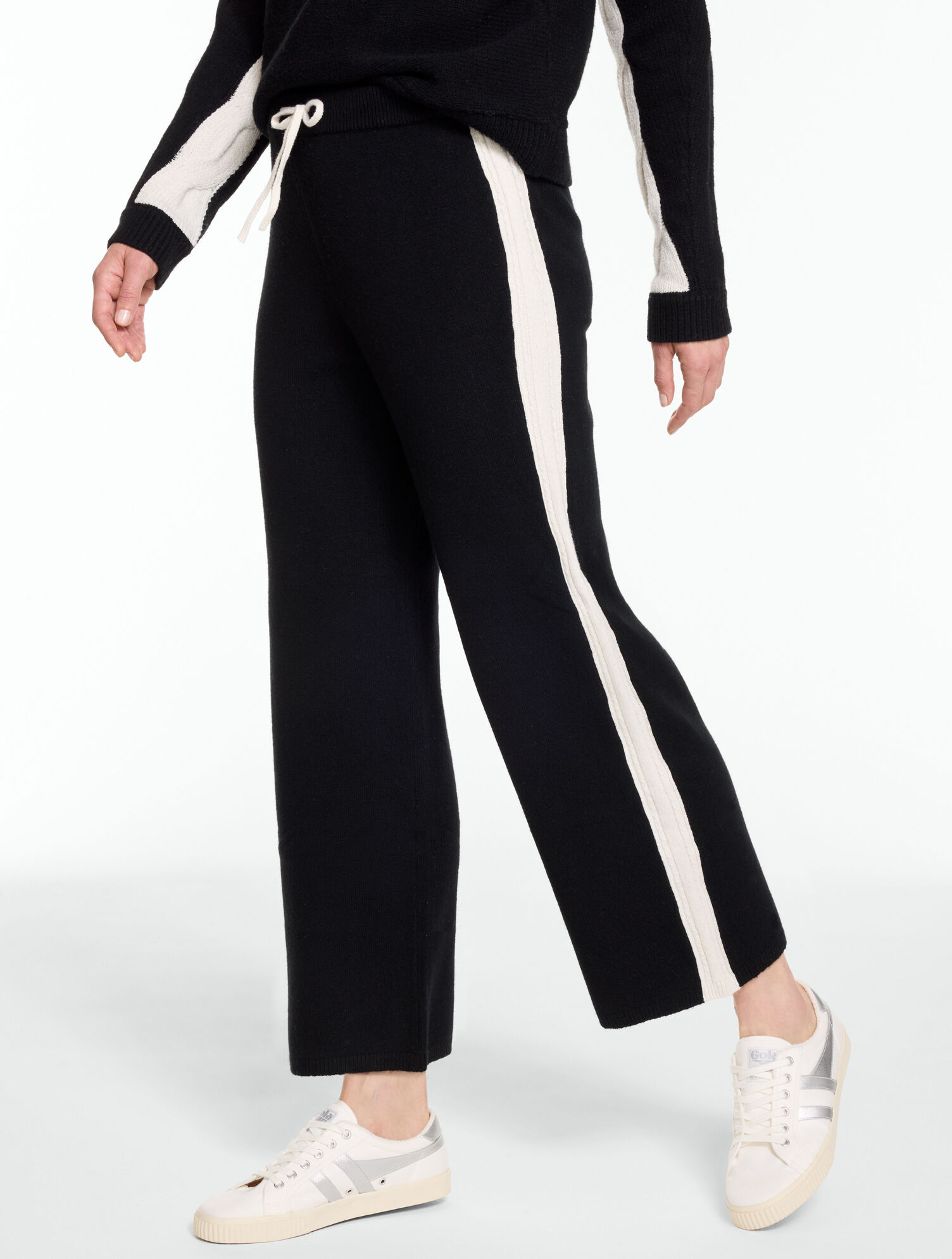 Cable Knit Wide Leg Sweater Pants