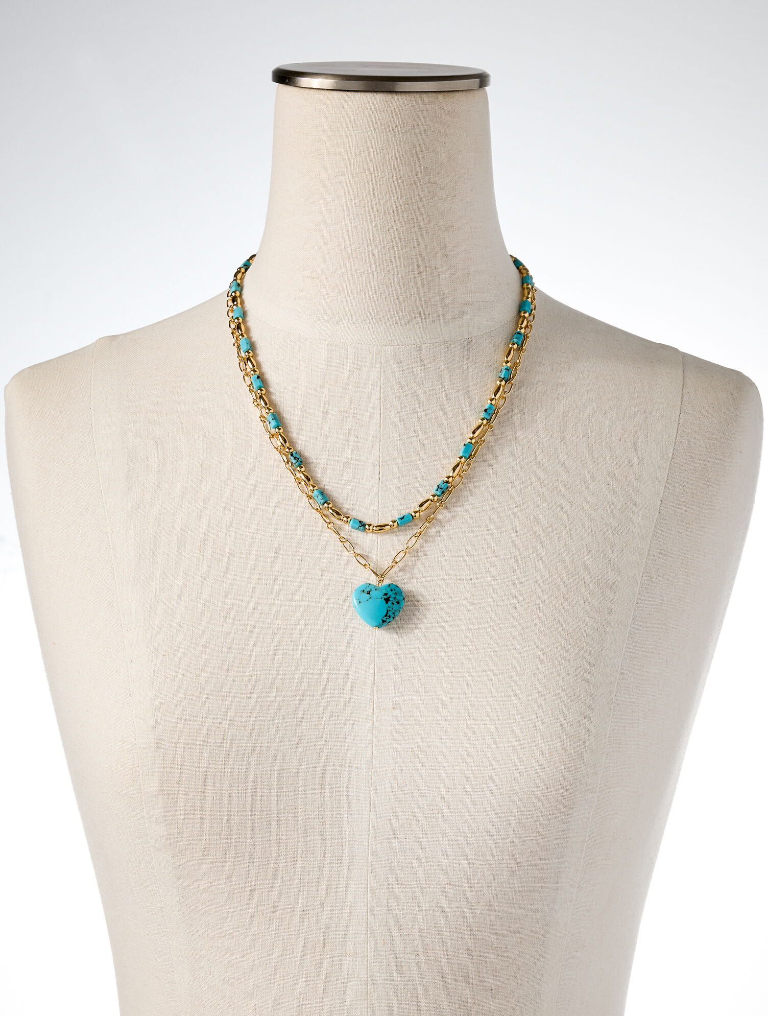 Enamel Heart Layer Necklace - thumbnail 3