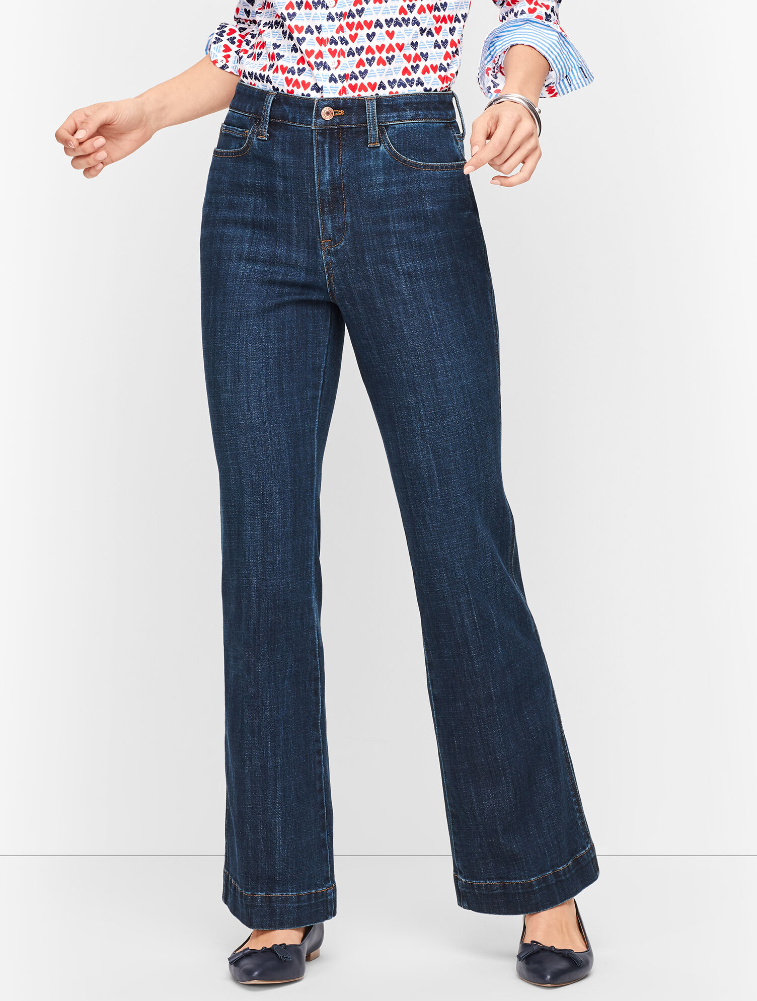 Blake Slim Flared Jeans With High Rise - Rinse Blue