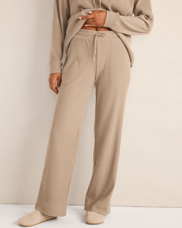 Ottoman Rib Straight Leg Pants