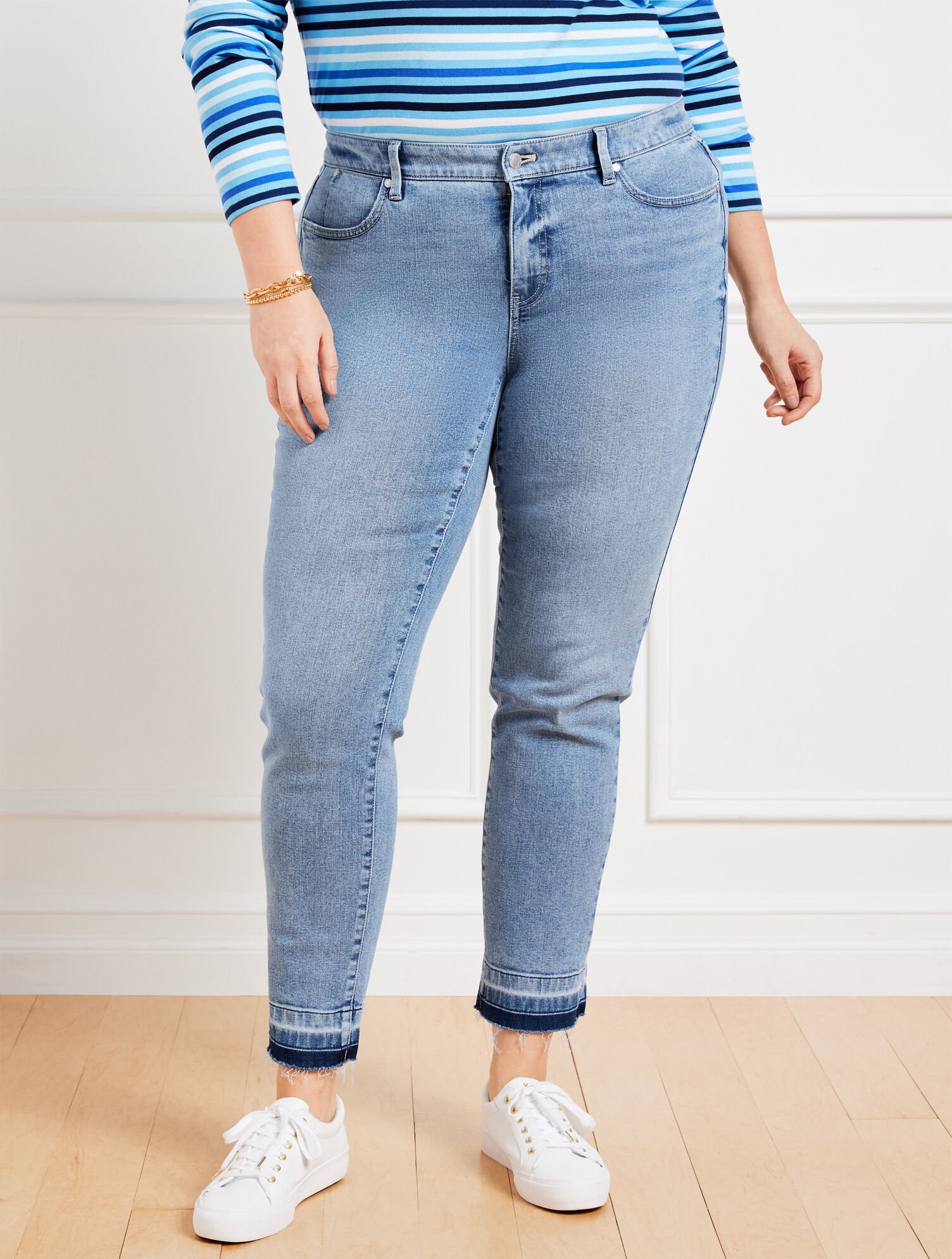 Slim Ankle Released Hem Jeans - Pelham Wash - Curvy Fit