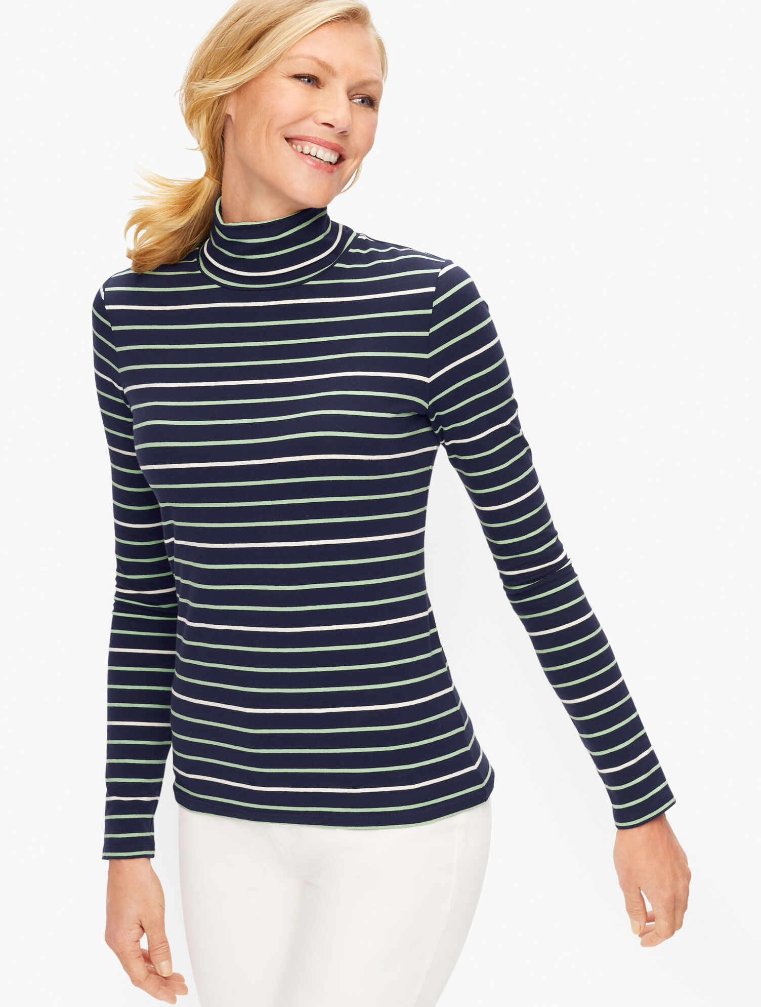 Cotton Turtleneck - Shoreham Stripe
