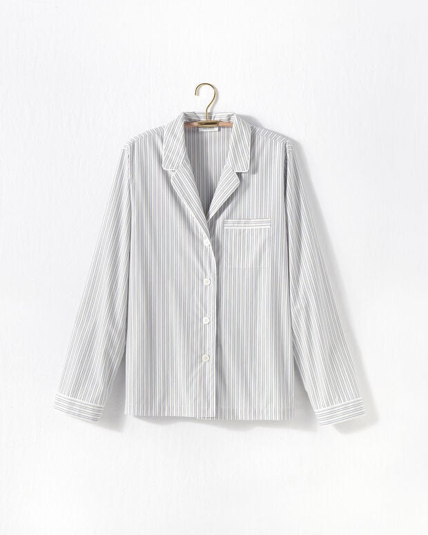 Organic True Cotton Tonal Striped Pajama Shirt
