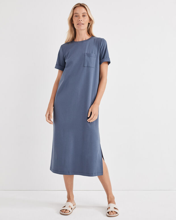 midi tie shoulder dress Mint Velvet Blue Tie Detail Midi Dress | Size XS | Blue
