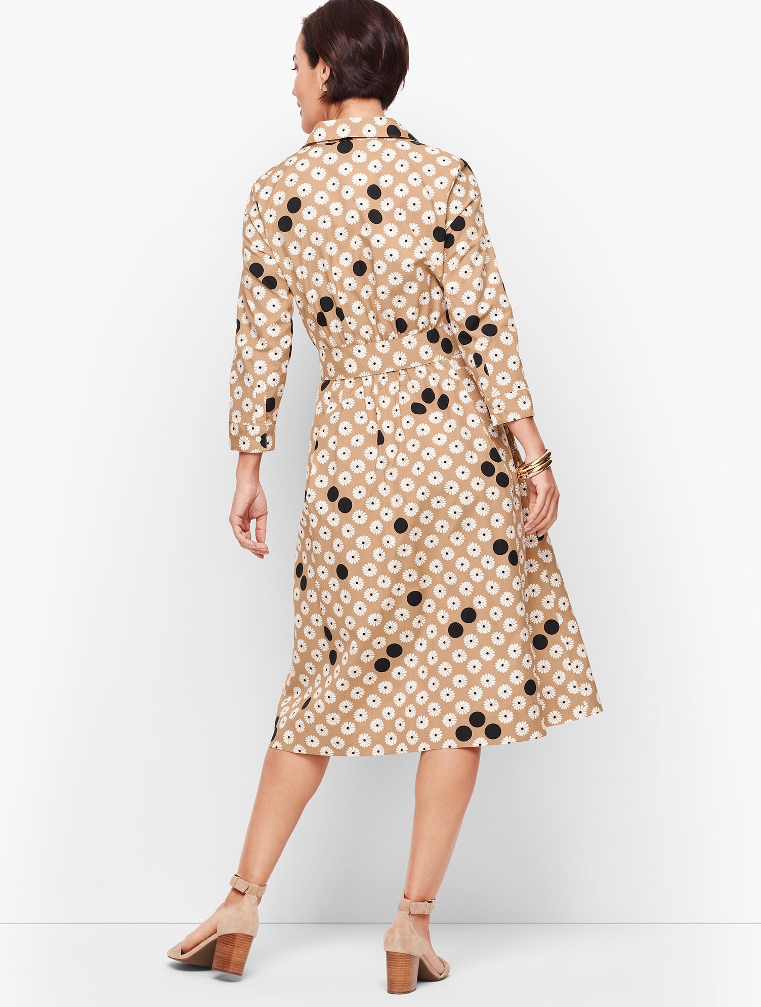 Floral Dot Poplin Shirtdress