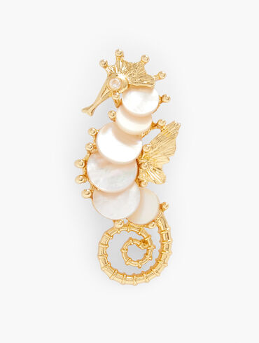 Mother-Of-Pearl Seahorse Brooch