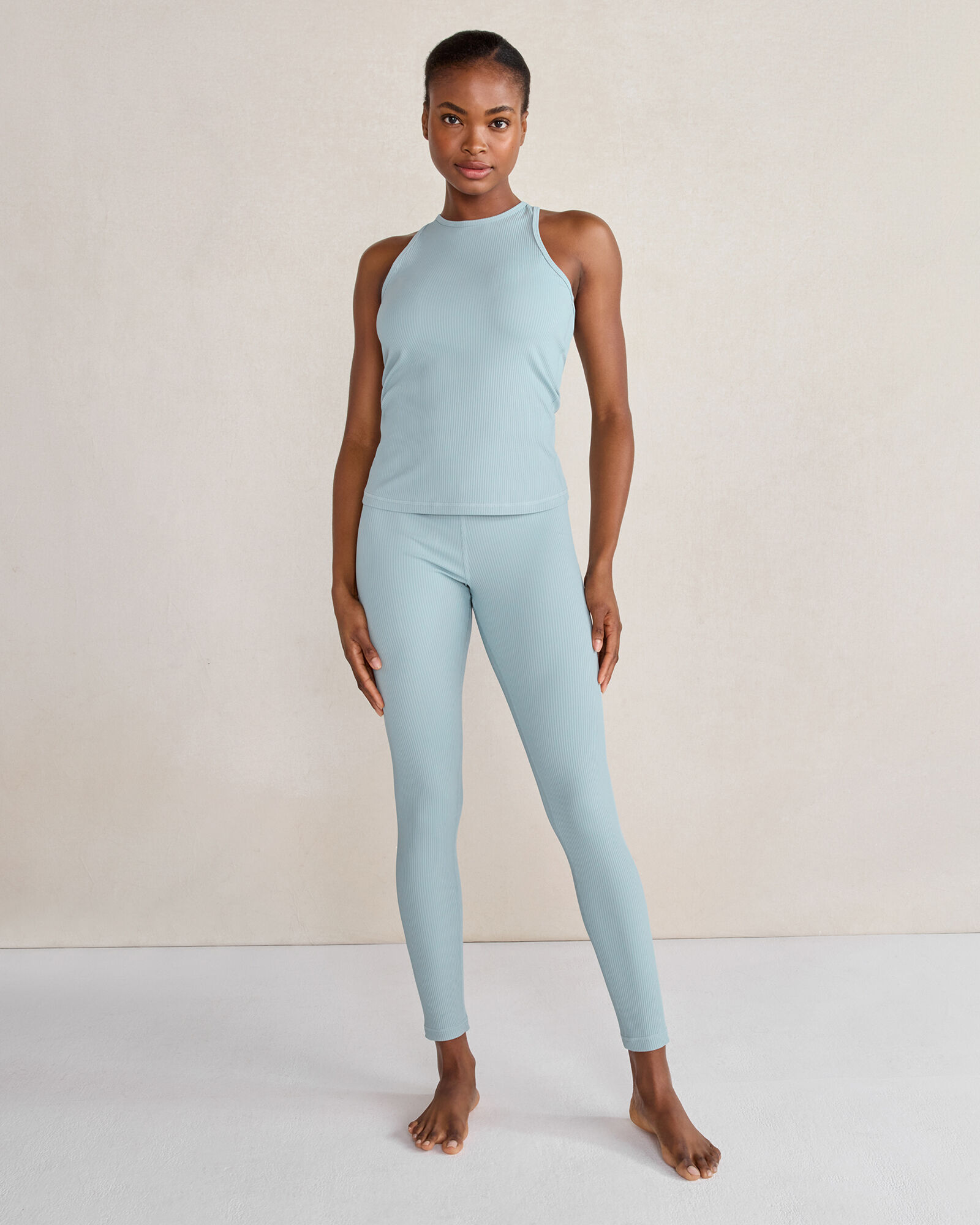 Erin Silk Ribbed Knit Legging