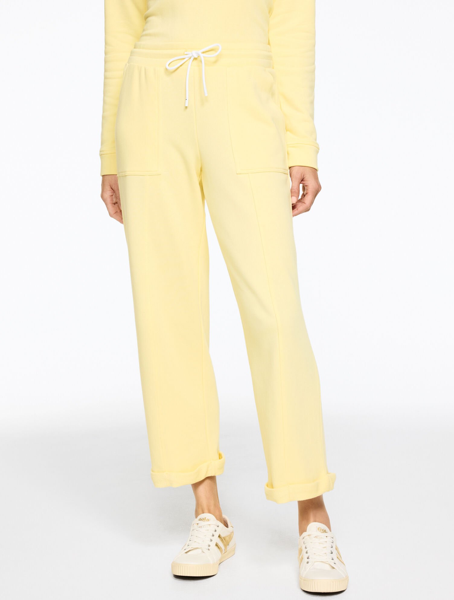 Cozy French Terry Wide Crop Pants