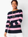 Ribbed-Yoke Sweater - Stripe
