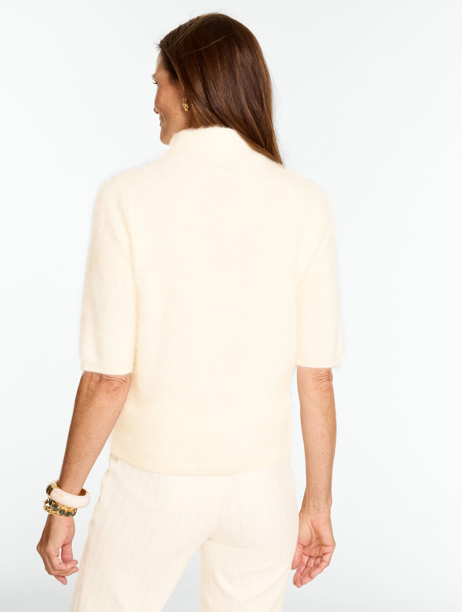 Brushed Cashmere Mockneck Sweater