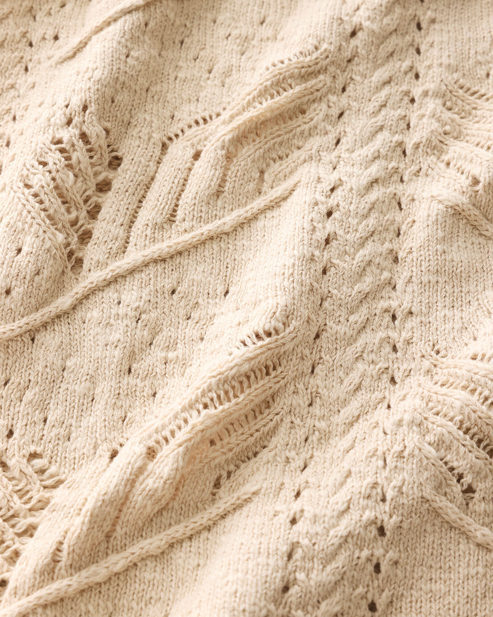 Organic Cotton Pointelle Stitch Cardigan